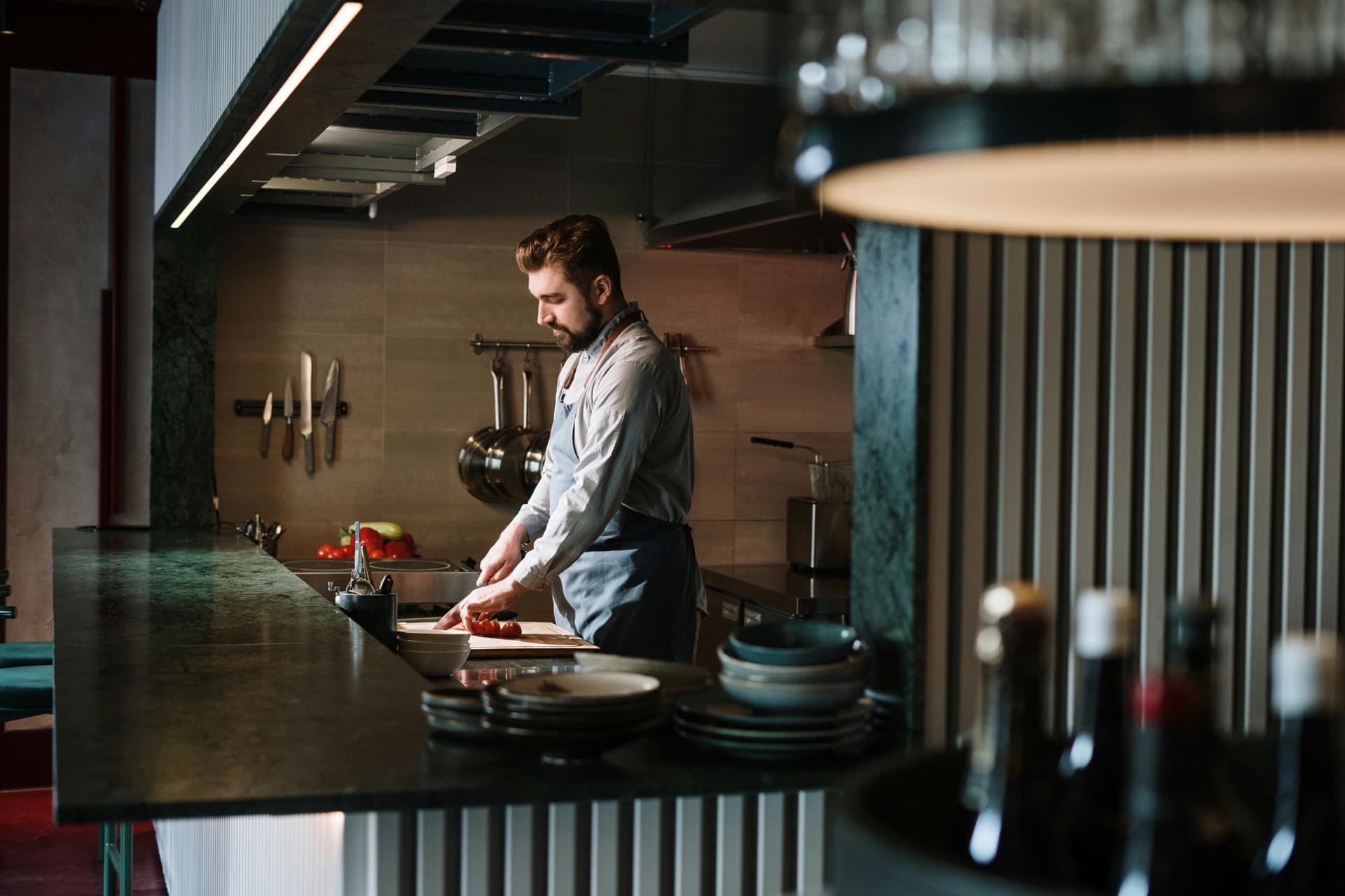 A Biotrofi private chef at work in a home kitchen